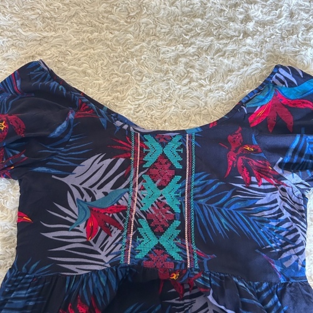 Roxy Multicolor Leaf‎ Pattern Dress - image 6